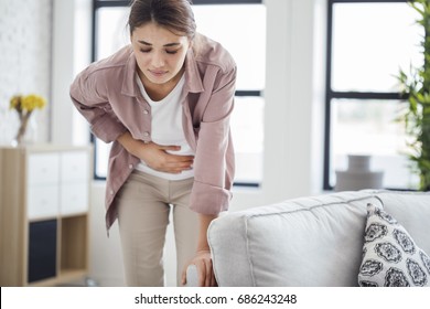 Young Woman With Stomach Pain