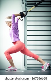 Young Woman Streching Muscles Functional Training