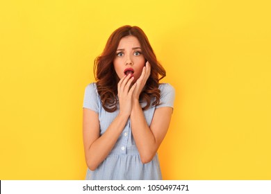 Young woman studio isolated on yellow empathy - Shutterstock ID 1050497471