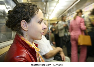 Young Woman In Subway