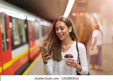 Young woman at subway station 