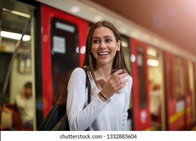 Young Woman At Subway Station 