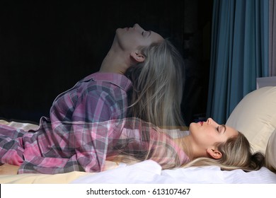 Young Woman Suffering From Sleepwalking