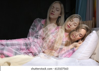 Young Woman Suffering From Sleepwalking