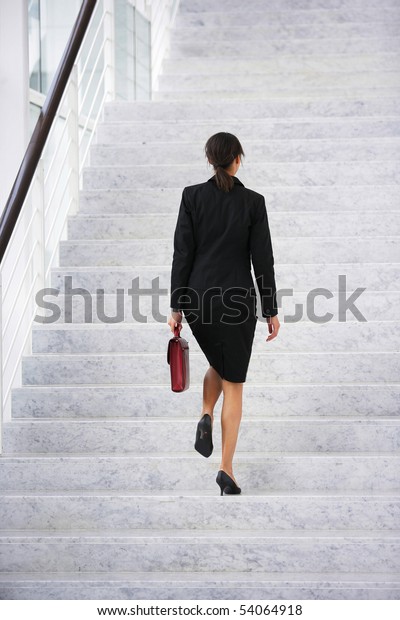 Young Woman Suitcase Climbing Stairs Stock Photo 54064918 | Shutterstock