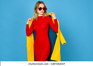 red yellow blue dress