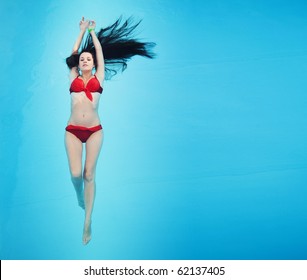 Young Woman In Swimming Pool