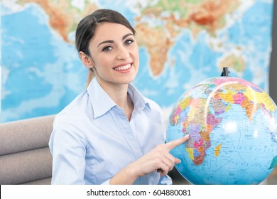 Young Woman Travel Agent Concept