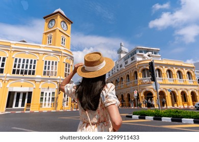 Young woman traveler walking at Phuket old town in Thailand - Shutterstock ID 2299911433