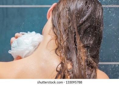 Young Woman Under Shower