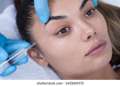 Young Woman Undergoing Procedure Of Bb Glow Treatment In Beauty Salon