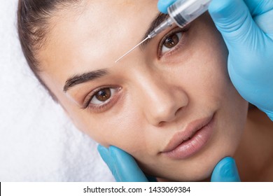 Young Woman Undergoing Procedure Of Bb Glow Treatment In Beauty Salon