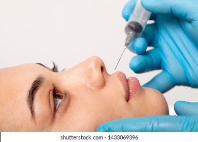 Young Woman Undergoing Procedure Of Bb Glow Treatment In Beauty Salon