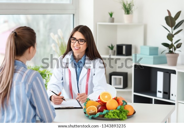 Young Woman Visiting Nutritionist Weight Loss Stock Photo (Edit Now ...