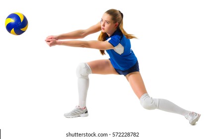 Young Woman Volleyball Player Isolated