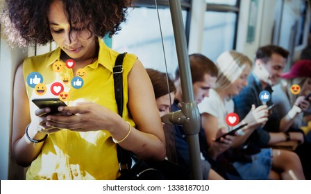 Young woman watching a live stream - Shutterstock ID 1338187010