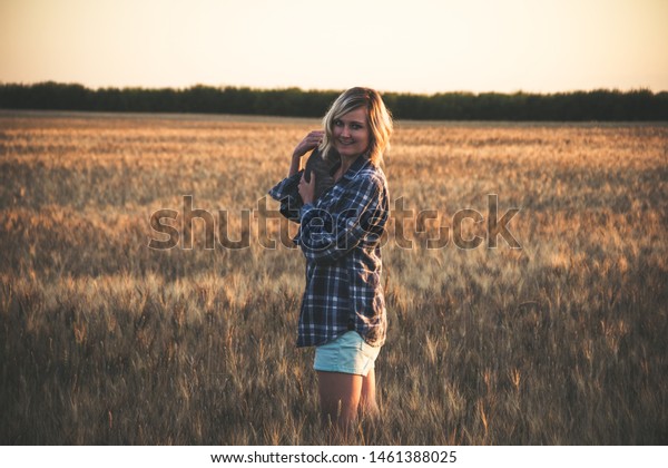 Young Woman Wavy Ombre Hair Wearing Stock Photo Edit Now 1461388025