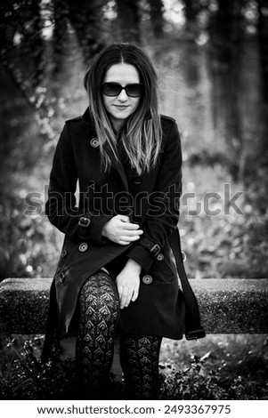 Similar – Young girl posing outdoor