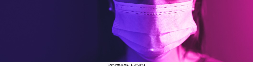 Young Woman Wearing Face Medical Mask Against Corona Virus - Mental Health Impact For Covid-19 And Healthcare Concept