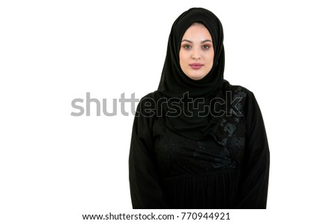 Young Woman Wearing Traditional Arabic Clothing hijab