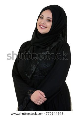 Young Woman Wearing Traditional Arabic Clothing hijab