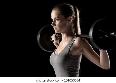 Young Woman Weight Training