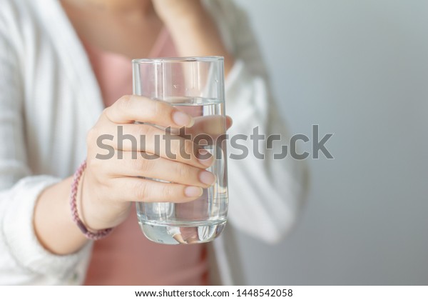 Young Woman White Sweater Holding Drinking Stock Photo Edit