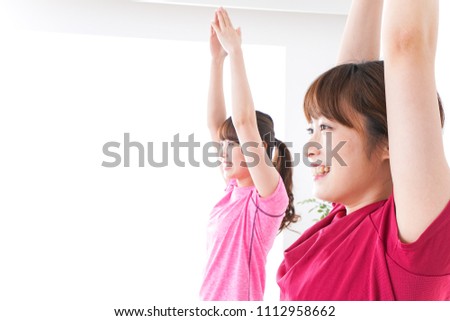 Young woman at Yoga class