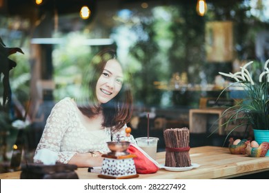 Young women in coffee shop