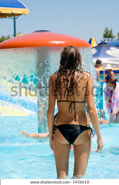 Young Women Pool Water Park Stock Photo Edit Now 5436610-6589