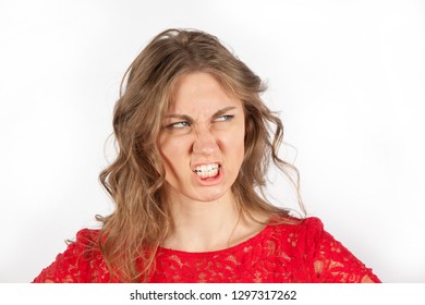 Angry Woman Red Dress Portrait On Stock Photo 1597203775 | Shutterstock