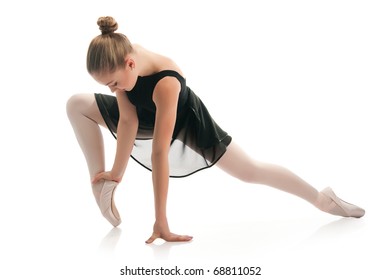 A Young Wonderful Ballerina On White Background