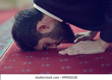 Younger Muslim Man Praying
