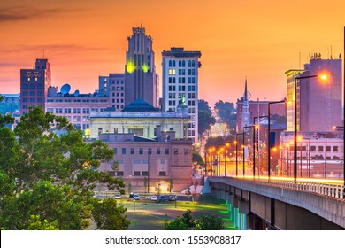 Youngstown, Ohio, USA Downtown Skyline At Twilight.