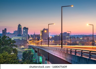 Youngstown, Ohio, USA Downtown Skyline At Twilight.