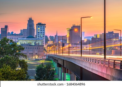 Youngstown, Ohio, USA Downtown Skyline At Twilight.