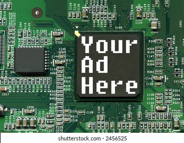 Your ad here sign on motherboard