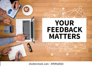 Your Feedback Matters Business Team Hands Stock Photo 490962832 ...