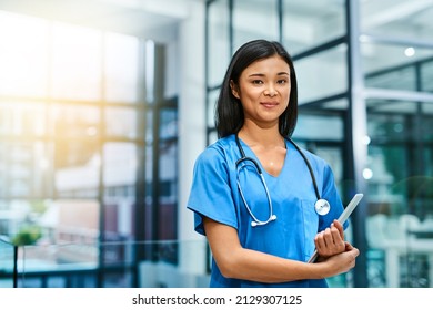 Your Health Is Fundamental To Me. Portrait Of A Young Nurse Standing In A Hospital.