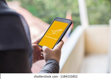 Your Message Is Sent On Smartphone Screen Concept