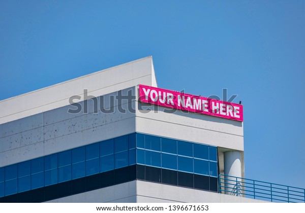 Your Name Here Large Banner Sign Stock Photo (Edit Now) 1396671653