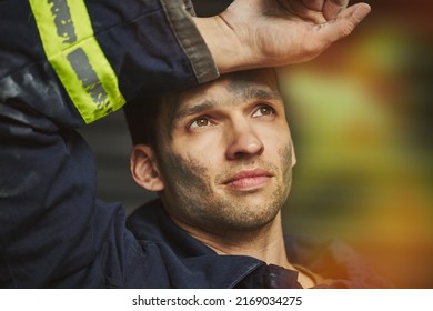 Your Next Move Is Always Crucial. Shot Of A Handsome Young Male Firefighter Planning His Next Move.