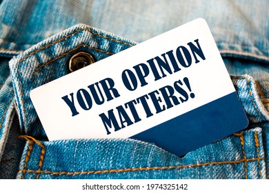 Your Opinion Matters Write On Card Stock Photo (edit Now) 1974325142