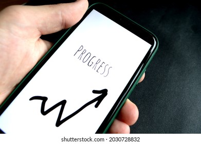 your progress. progress button in business or elsewhere
