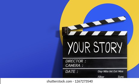 Your Story, Text Title On Film Slate 