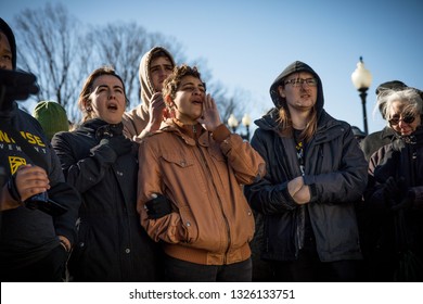 Youth Activists From Kentucky And Across The US Occupy The Office Of Senator Mitch McConnell In Protest Of His Attempts To Defeat The Green New Deal. Washington DC. USA. February 25, 2019