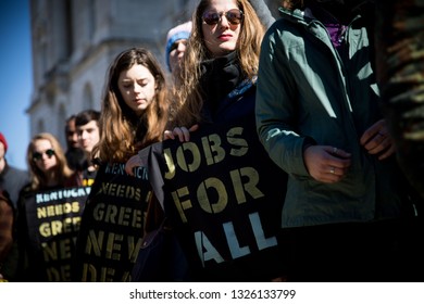 Youth Activists From Kentucky And Across The US Occupy The Office Of Senator Mitch McConnell In Protest Of His Attempts To Defeat The Green New Deal. Washington DC. USA. February 25, 2019