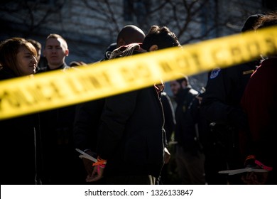 Youth Activists From Kentucky And Across The US Occupy The Office Of Senator Mitch McConnell In Protest Of His Attempts To Defeat The Green New Deal. Washington DC. USA. February 25, 2019