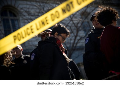 Youth Activists From Kentucky And Across The US Occupy The Office Of Senator Mitch McConnell In Protest Of His Attempts To Defeat The Green New Deal. Washington DC. USA. February 25, 2019