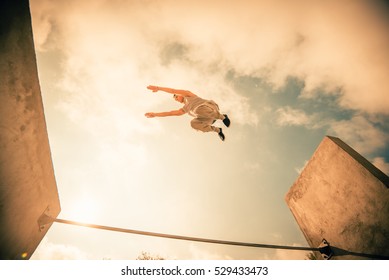 Youth Sport Parkour Jump